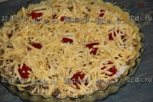 Песочный пирог с грибами и курицей. 04 Песочный пирог с грибами и курицей. 04