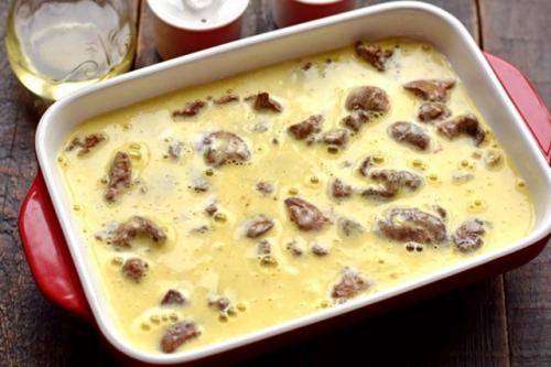 Запеканка из куриной печени с шампиньонами. 05 Запеканка из куриной печени с шампиньонами. 05