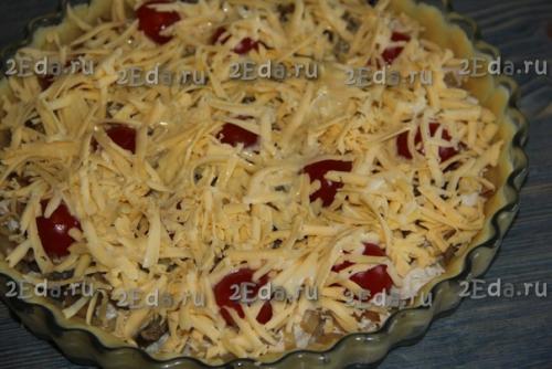 Песочный пирог с грибами и курицей. 06 Песочный пирог с грибами и курицей. 06