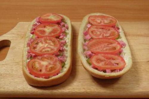 Ленивая пицца на батоне. 04