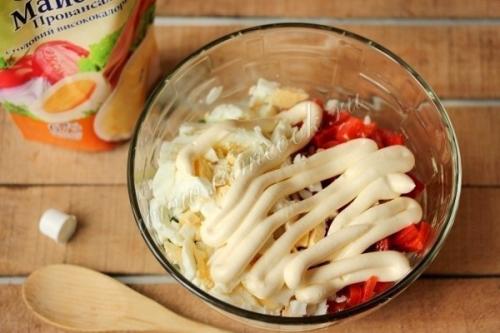 Салат Шедевр с курицей и сладким перцем. 04 Салат Шедевр с курицей и сладким перцем. 04