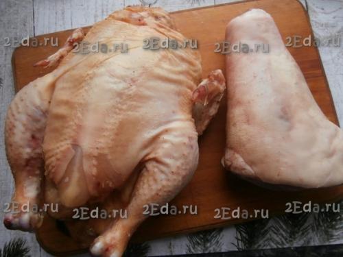 Холодец из свиной рульки и курицы без желатина. 01 Холодец из свиной рульки и курицы без желатина. 01