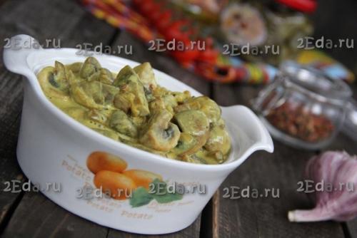 Шампиньоны, тушеные в сливках. 05 Шампиньоны, тушеные в сливках. 05