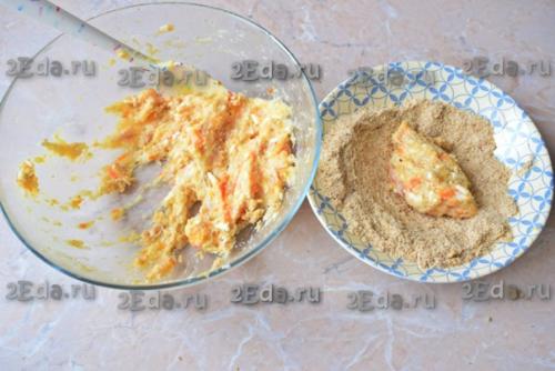 Рыбные котлеты с плавленным сыром. 07