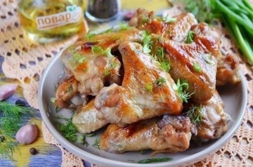 Куриные крылышки в медово - чесночном маринаде. 06 Куриные крылышки в медово - чесночном маринаде. 06
