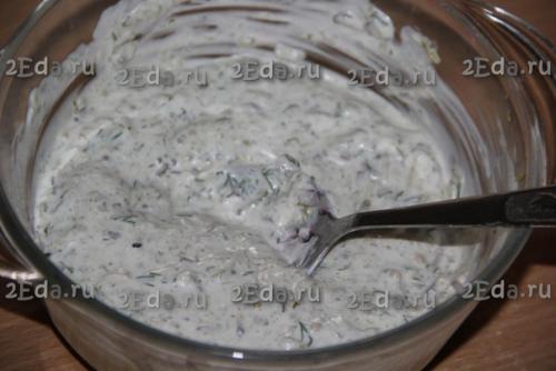 Рецепт соуса Тартар с огурцами и чесноком. 05 Рецепт соуса Тартар с огурцами и чесноком. 05