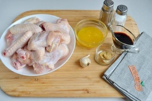 Куриные крылышки в медово - чесночном маринаде. 01 Куриные крылышки в медово - чесночном маринаде. 01