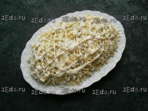 Слоеный салат с печенью трески. 04 Слоеный салат с печенью трески. 04