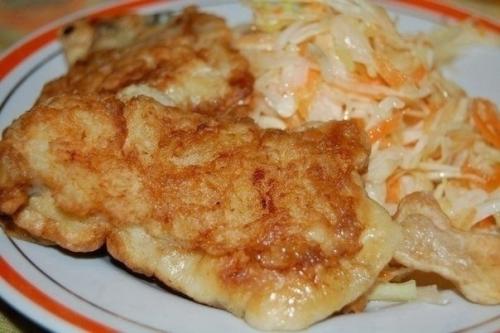 Рыбка в кляре на минералке.
