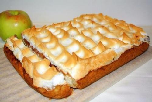 Очень вкусный песочный пирог Яблочный Спас с творожно - яблочной начинкой и верхушкой - безе. 06 Очень вкусный песочный пирог Яблочный Спас с творожно - яблочной начинкой и верхушкой - безе. 06