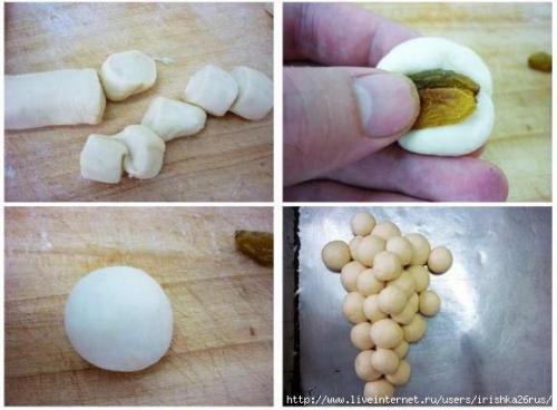 Пирог виноград.  Приготовьте любое дрожжевое тесто. 03