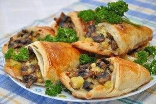 Грибные кулёчки.  Ингредиенты: