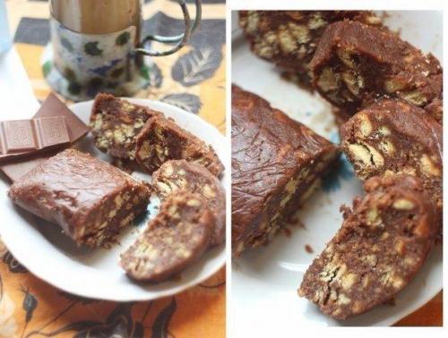 Чайная колбаска.  Даже не ожидала, что это настолько вкусный десерт! 07