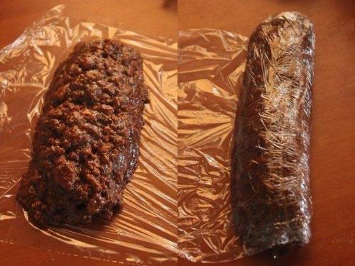 Чайная колбаска.  Даже не ожидала, что это настолько вкусный десерт! 06