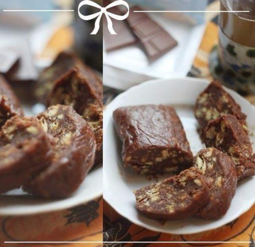 Чайная колбаска.  Даже не ожидала, что это настолько вкусный десерт! 01