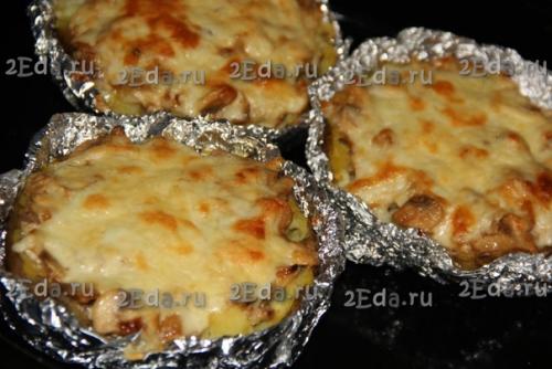 Жульен в картошке с грибами и сыром. 07 Жульен в картошке с грибами и сыром. 07