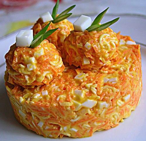Салат морковные гнездышки. Салат морковные гнездышки.