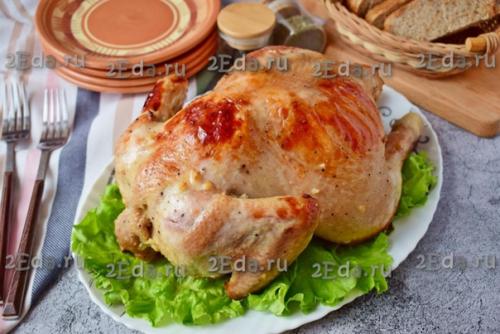 Курица в соевом соусе и мёде в духовке целиком. 05