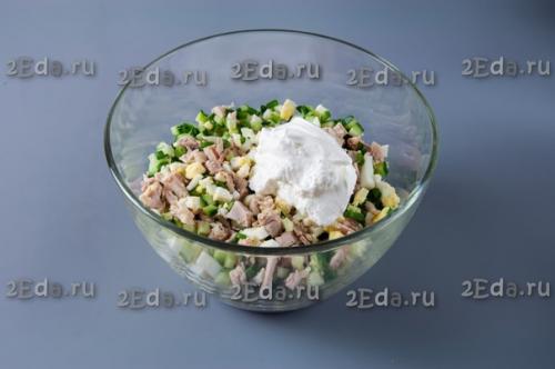 Тарталетки с курицей, яйцами и огурцом. 05 Тарталетки с курицей, яйцами и огурцом. 05