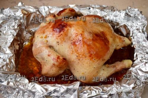 Курица в соевом соусе и мёде в духовке целиком. 04