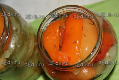 Маринованный болгарский перец с маслом на зиму. 04