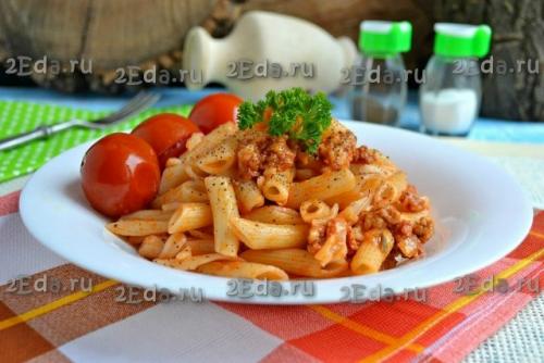 Макароны по-флотски с фаршем и томатной пастой. 06