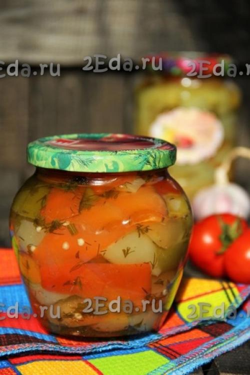 Маринованный болгарский перец с маслом на зиму. 05
