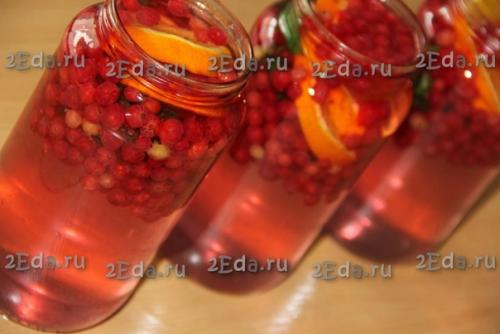Компот из красной смородины с апельсином и мятой на зиму. 04