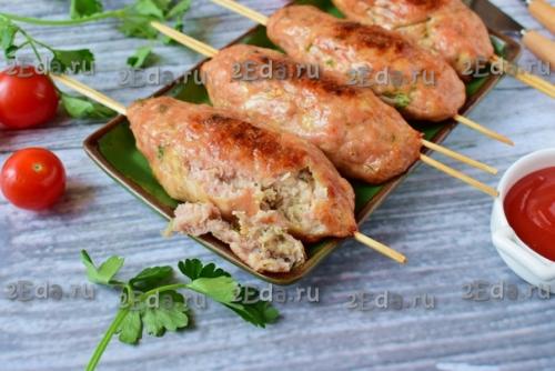 Люля-кебаб из курицы на шпажках в духовке. 06