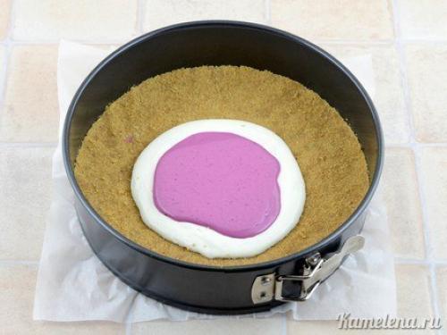 Двухцветный творожный торт (без выпечки). 03