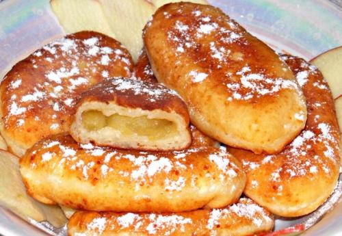 Пирожки, жареные на сковородке из творожного теста с яблоками. 02 Пирожки, жареные на сковородке из творожного теста с яблоками. 02
