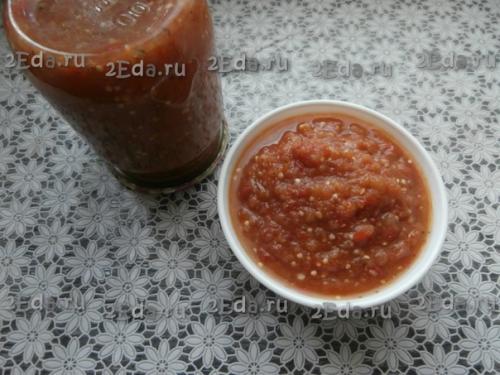 Аджика с баклажанами и яблоками на зиму. 05