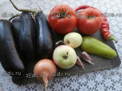 Аджика с баклажанами и яблоками на зиму. 01