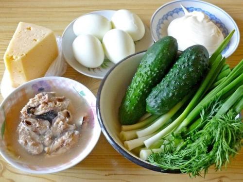 Салат с рыбными консервами. 01 Салат с рыбными консервами. 01