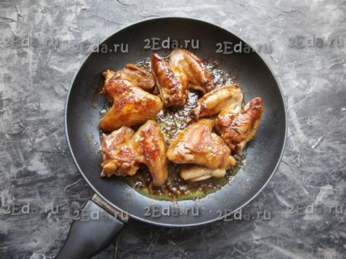 Куриные крылышки в соевом соусе на сковороде. 05 Куриные крылышки в соевом соусе на сковороде. 05