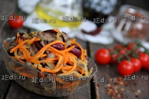 Салат с куриными сердечками и фасолью. 05 Салат с куриными сердечками и фасолью. 05