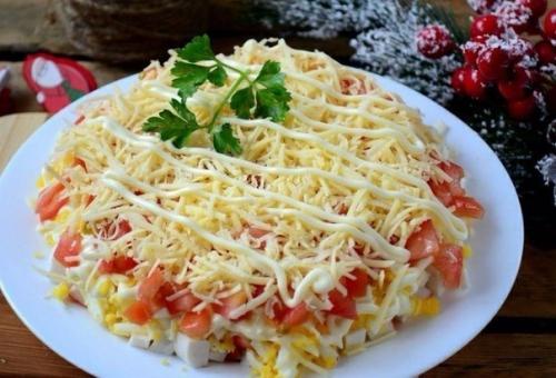 Вкуснейший салат с крабовыми палочками. 05