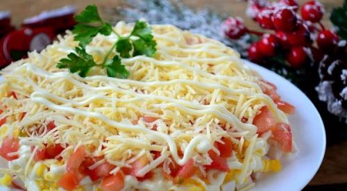 Вкуснейший салат с крабовыми палочками.