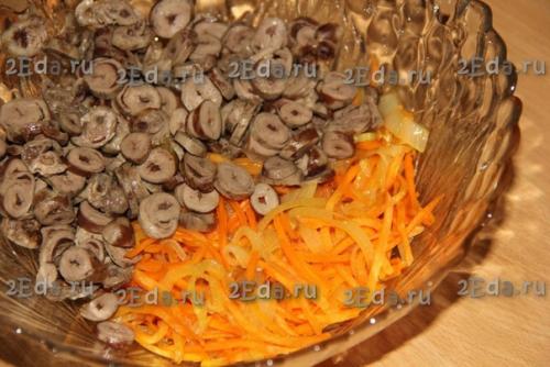 Салат с куриными сердечками и фасолью. 03 Салат с куриными сердечками и фасолью. 03