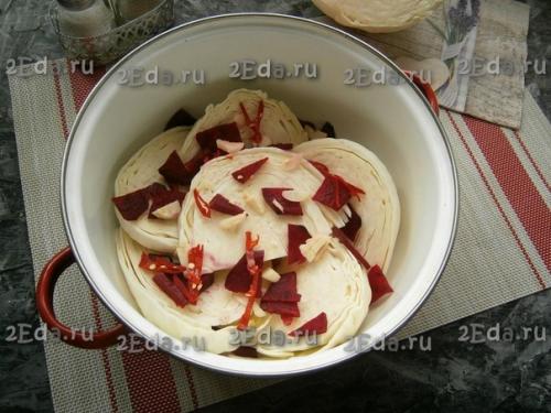 Капуста, маринованная со свеклой по-грузински. 03