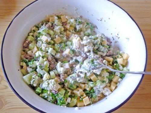 Салат с рыбными консервами. 09 Салат с рыбными консервами. 09