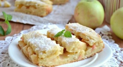 Пирог с яблоками из творожного теста. 05 Пирог с яблоками из творожного теста. 05