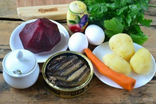 Салат Шпроты под Шубой. 01