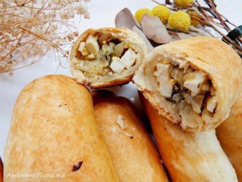 Постные трубочки с капустой. 01 Постные трубочки с капустой. 01