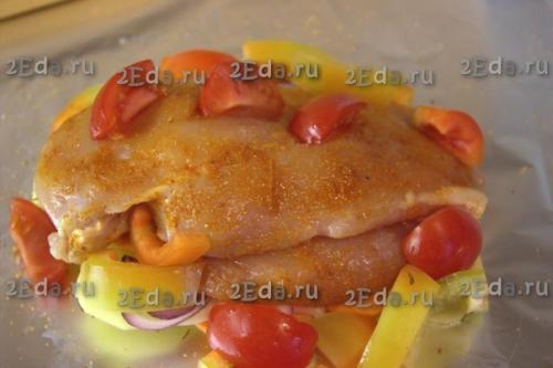 Куриное Филе с овощами в фольге в духовке. 04