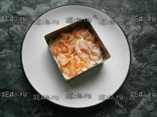 Салат Мимоза с красной рыбой. 01