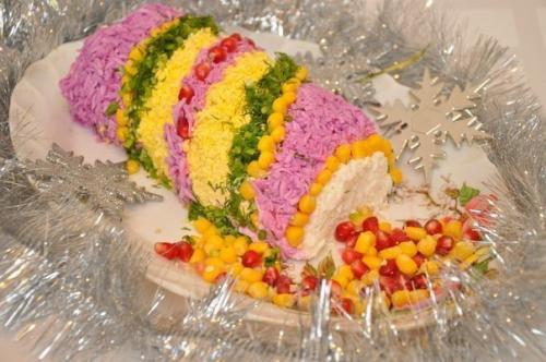 Салат Новогодняя Хлопушка. 08