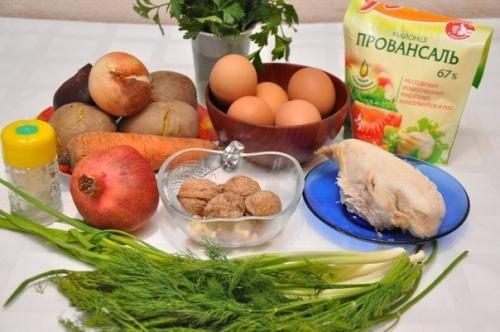 Салат Новогодняя Хлопушка. 01