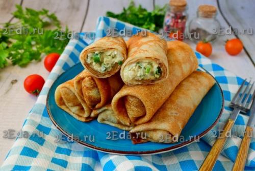 Блины с начинкой из яиц и зелёного лука. 06 Блины с начинкой из яиц и зелёного лука. 06