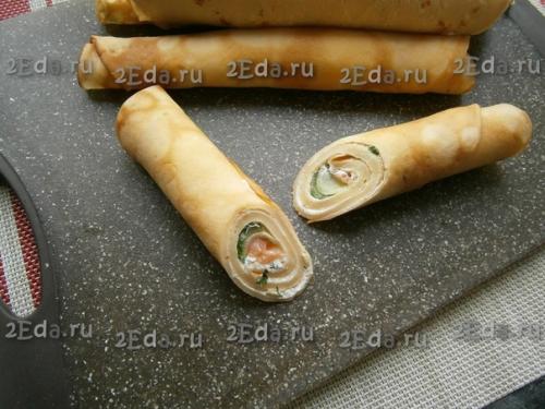 Блины с творожным сыром и красной рыбой. 05 Блины с творожным сыром и красной рыбой. 05